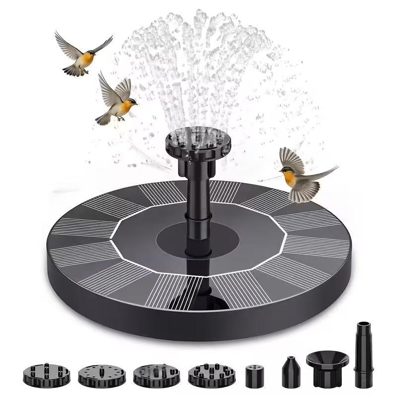 Smart Garden Ornaments - ミニ高品質ソーラー噴水ポンプ、ソーラー噴水、庭用屋外ソーラー噴水、バードバス用ソーラー噴水、IPX8機能付き6ノズル - バードバス用噴水、ウォーターファウンテン、庭の装飾に適したソーラーウォーターポンプ