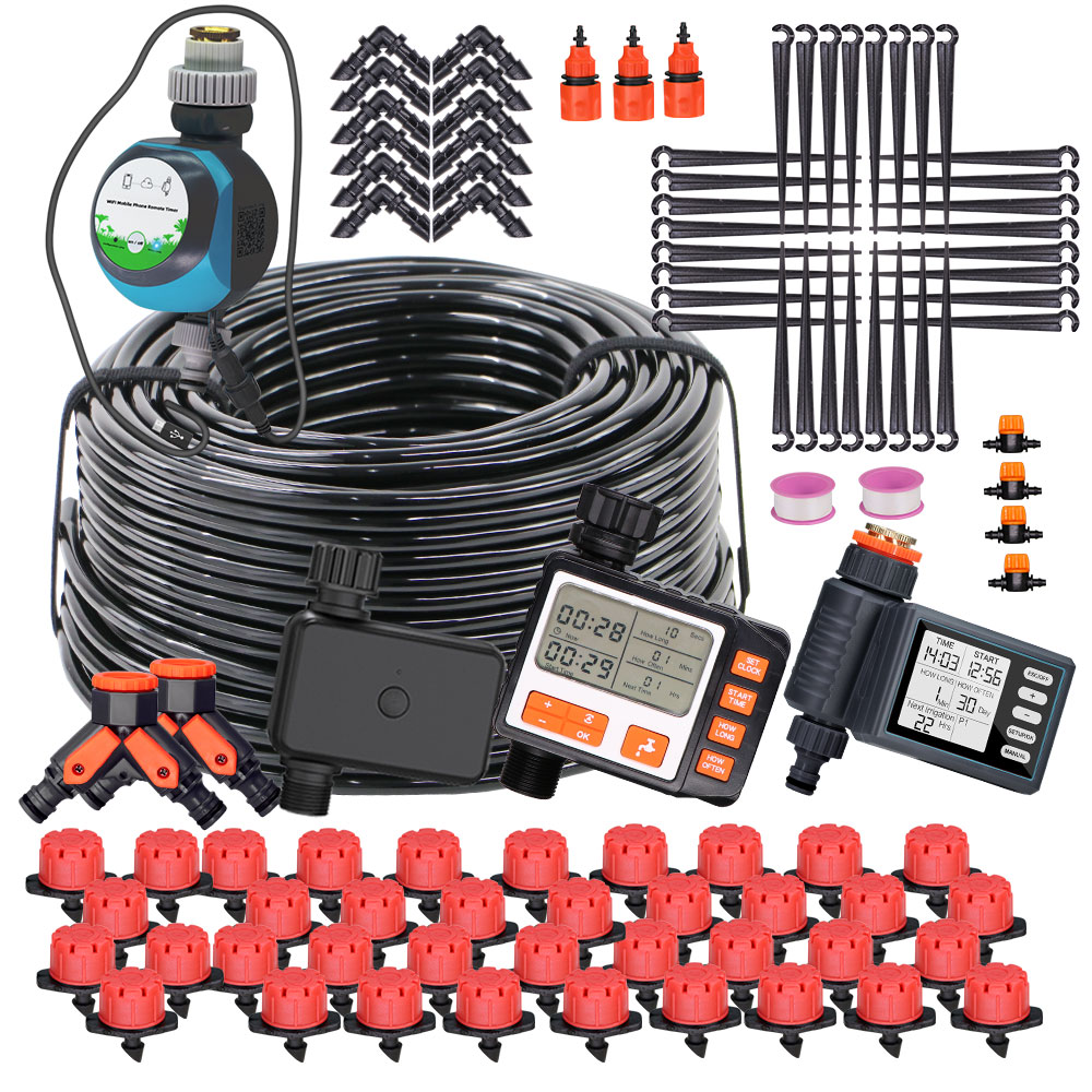 Smart Garden Sprinkler System - 調整可能な自動散水キット1/4 