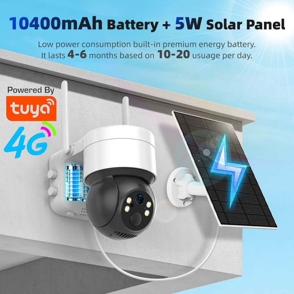 Smart Garden Arduino - Tuya SmartLife 4G 3MP IP65防水 人体追跡機能付き