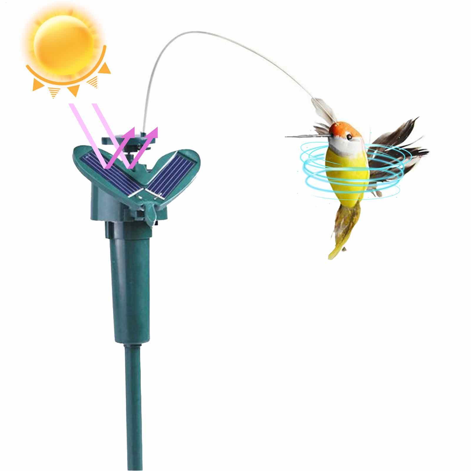 Smart Garden Ornaments - 1pc ガーデンソーラー模擬自動飛行ハチドリクリエイティブ人工羽の色の鳥の装飾屋内屋外飾り