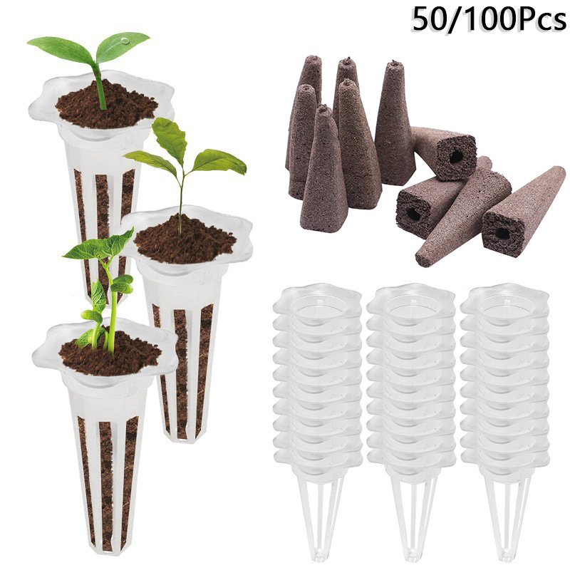 Aerogarden Seed Pod - 水耕栽培用の無土壌成長スポンジキット,種子ポッド,園芸植物バスケットセット,50個,100個