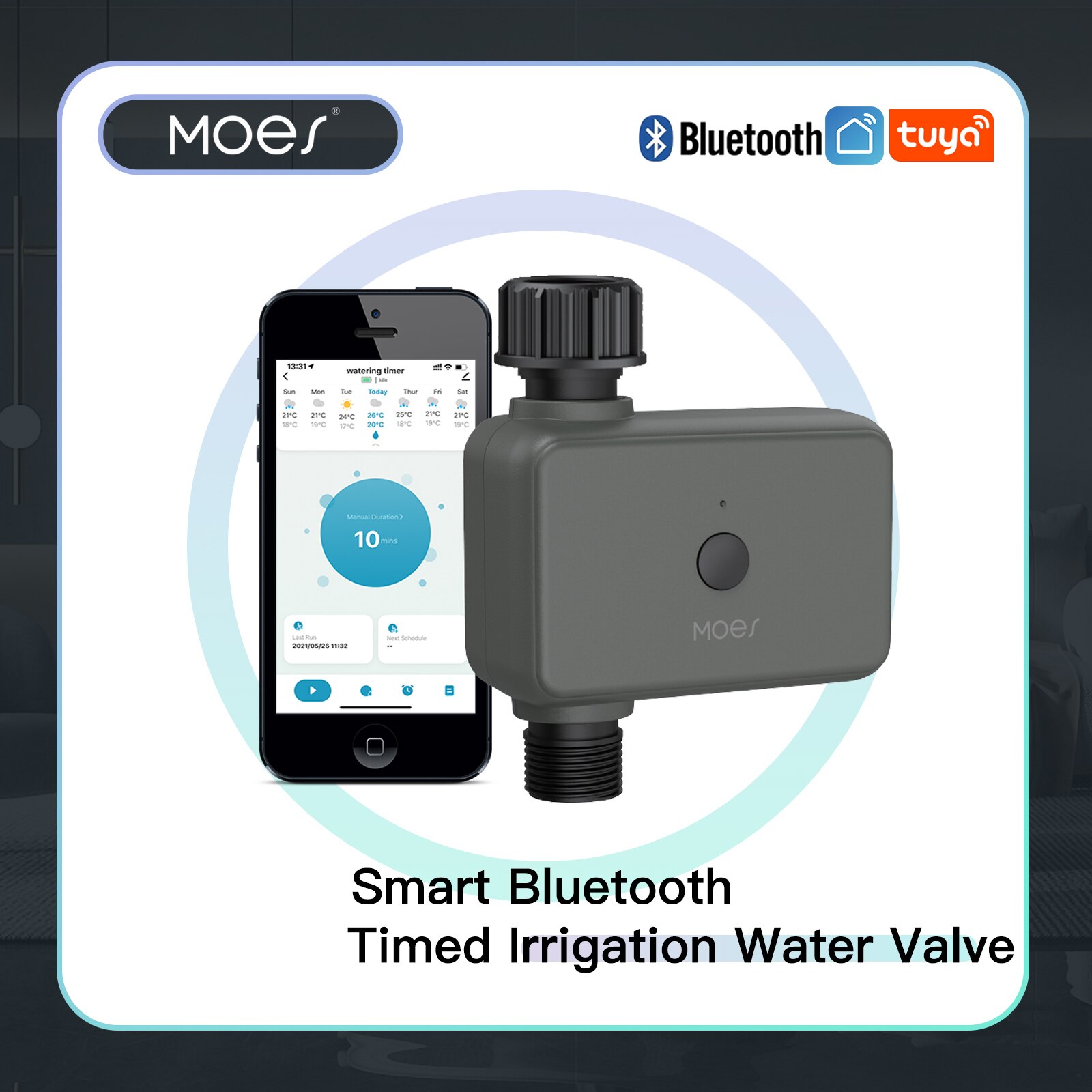 MoesスマートトゥヤBluetoothウォータータイマー雨 - Smart Garden Watering のレビューと価格