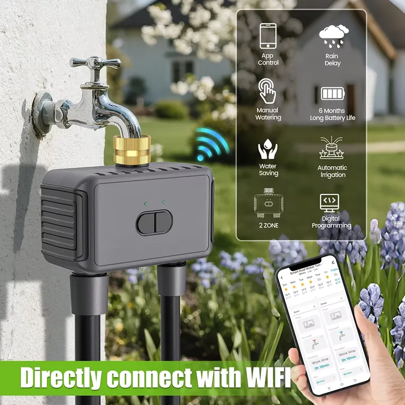 WAP01 WiFiアプリ制御 デュアルホース水タイマー ス - Smart Gardening のレビューと価格