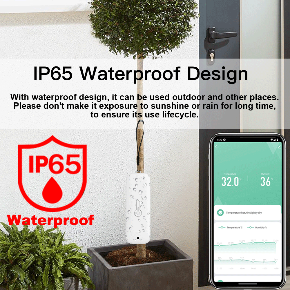 Tuya WiFi 温度と湿度センサー IP65 防水温度計 - Smart Garden Arduino のレビューと価格