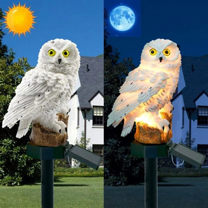 ソーラーフクロウ像ガーデンライトLED防水屋外装飾、庭やパテ - Smart Garden Ornaments のレビューと価格