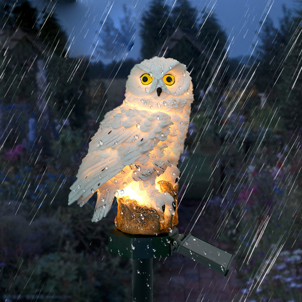 ソーラーフクロウ像ガーデンライトLED防水屋外装飾、庭やパテ - Smart Garden Ornaments のレビューと価格