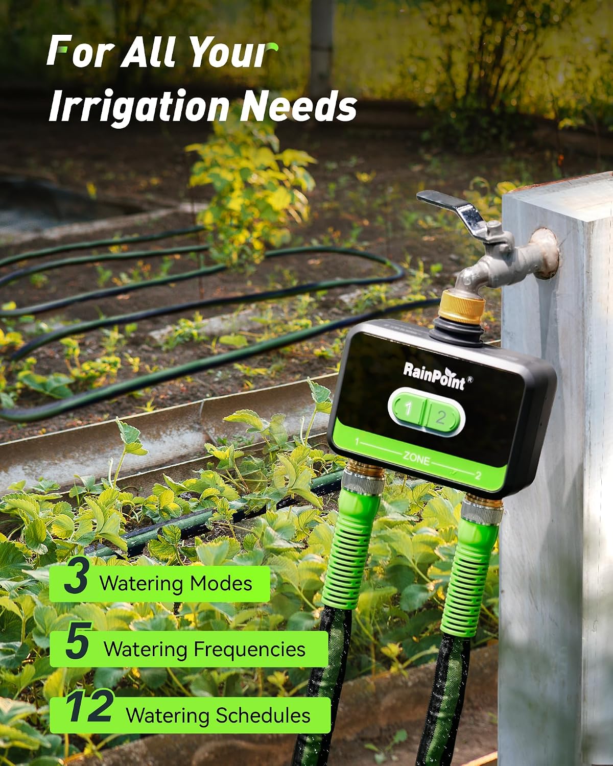 2ゾーンスマートWiFi水タイマー（ガーデンホース用、真鍮製 - Smart Garden Sprinkler System のレビューと価格
