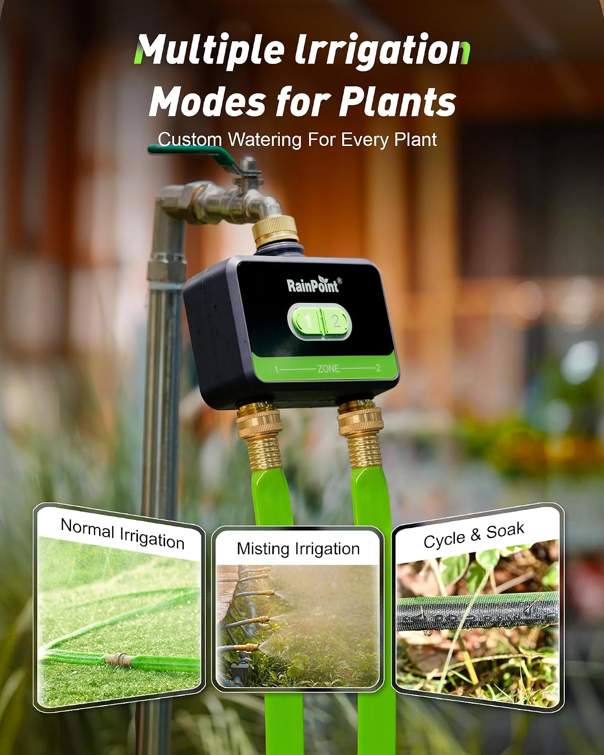 2ゾーンスマートWiFi水タイマー（ガーデンホース用、真鍮製 - Smart Garden Sprinkler System のレビューと価格