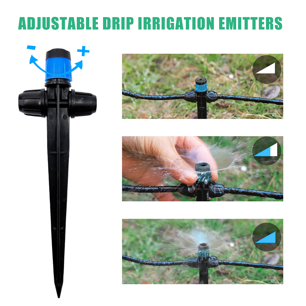 1/4インチ点滴灌漑システムキット - 流量調整可能、ロック - Smart Garden Sprinkler System のレビューと価格
