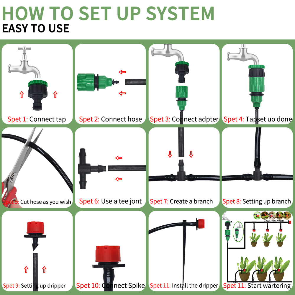 マイクロ点滴灌漑システムポータブル 20 メートル自動散水調 - Smart Garden Sprinkler System のレビューと価格